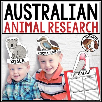 Preview of Australian Animals Research Templates Animal Report and Crowns Hats Kangaroos