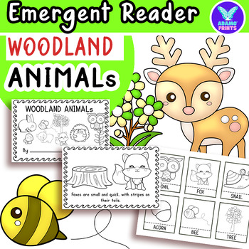Preview of Woodland Animals SCIENCE Emergent Reader Vocab Kindergarten NO PREP Activities