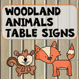 Woodland Animals Table Signs