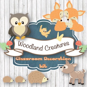 Preview of Woodland Classroom Decoration Bundle-Editable!