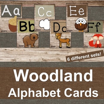 Preview of Woodland Creature Alphabet Letter Cards