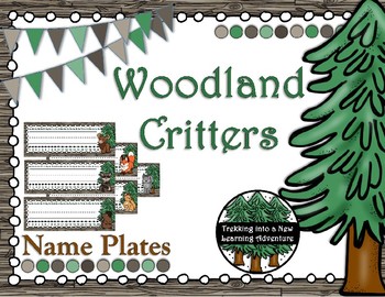 Preview of Woodland Critters Editable Name Plate