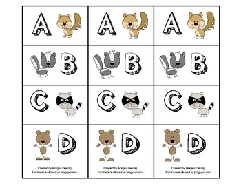 Woodland Critters Multiple Choice Pinch Cards by Miss Gaking | TpT