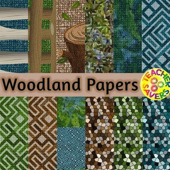 Preview of Woodland Digital Papers & Frames