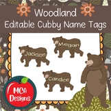 Woodland Editable Cubby Name Tags