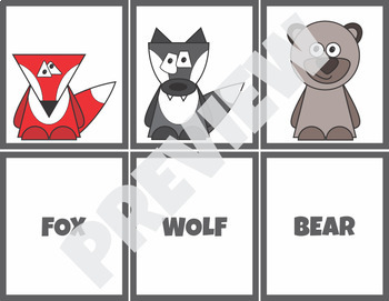 Woodland Forest Animals Memory Game by KM Classroom | TpT