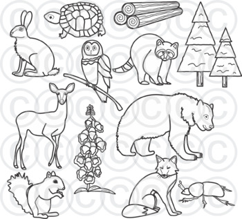 pet animals clipart black and white tree