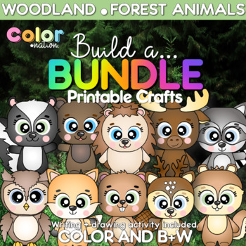 Preview of Woodland/Forest Animals BUNDLE of Printable Crafts - Coloring Pages