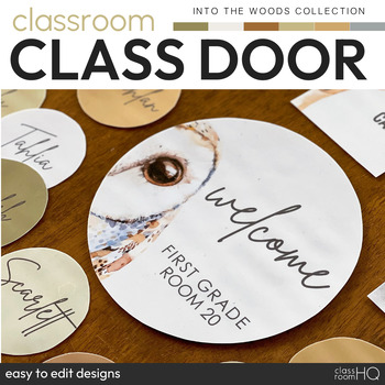 Preview of Woodland Forest Class Decor Class Door + Bulletin Board Display | INTO THE WOODS