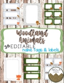 Woodland/Forrest Animals EDITABLE Name Tags and Labels