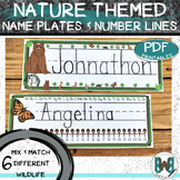 Woodland Nature Themed Desktop Name Plates and Number Lines