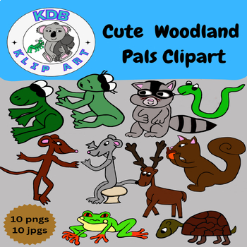 Preview of Woodland Pals Clipart with Forest Animals for Personal and Commercial Use