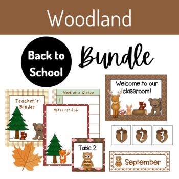 Preview of Woodland Theme Back to School Bundle