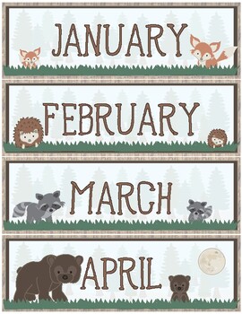 Woodland Theme Classroom Decoration Calendar by Better In Pairs