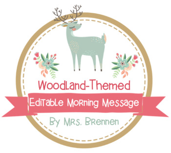 Preview of Woodland-Themed Morning Message in SMART Notebook (Editable)