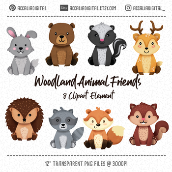 Download Woodland animals Clipart, Fox Deer hedhog Clipart and ...