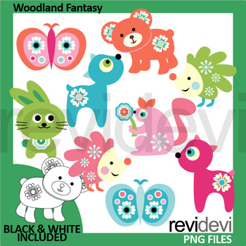 Preview of Woodland animals clip art - Woodland fantasy