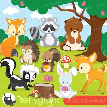 Download Woodland Animals Clipart Commercial Use Vector Graphics Digital Cl807