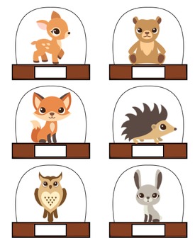 Woodland animals name tags by Les petits monstres de Mme S | TPT