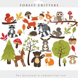 Woodland clipart - forest clip art critters forest animals