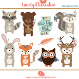 Woodland tribal animals clip art  - Lovely Clementine