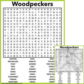 Preview of Woodpeckers Word Search