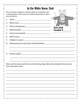 Woodrow, the White House Mouse Classroom Activity Guide | TPT