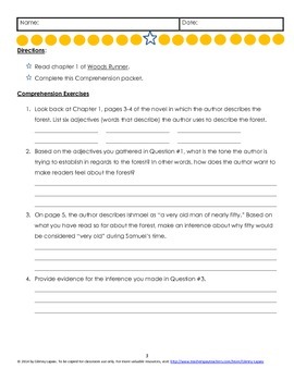 Woods Runner Close Reading Prehension Questions & Essay