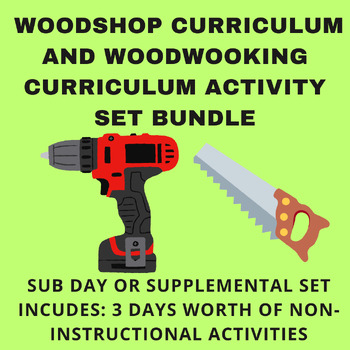 Preview of Woodshop Curriculum ( 3 Sub Day or Classroom Day Woodshop Lessons) Bundle