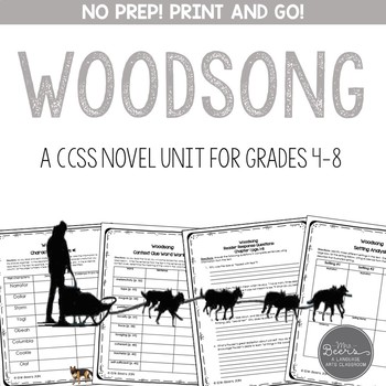 Preview of Woodsong Novel Study Unit for Grades 4-8 Common Core Aligned