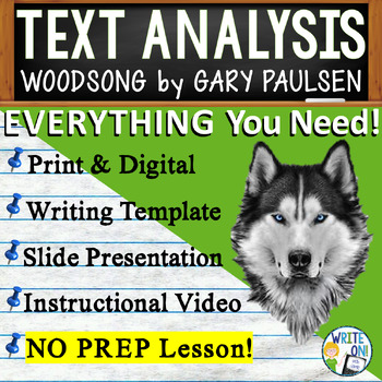Preview of Woodsong by Gary Paulsen - Text Based Evidence - Text Analysis Essay Writing
