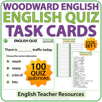 Preview of Woodward English Quiz - Task Cards - Set 1