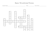 Woodwind Basic Terms Vocabulary Quiz and Puzzles