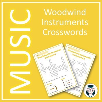 Woodwind Instruments Music Crossword Puzzles by Top Teacher Store