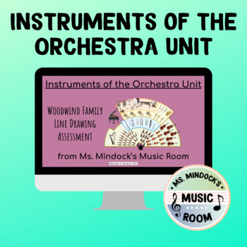 Preview of Woodwind Line Drawing Assessment for Distance Learning or F2F