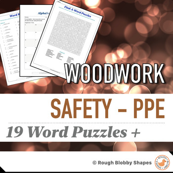 Preview of Woodwork - Safety PPE Personal Protective Equipment - Word Puzzles & Literacy