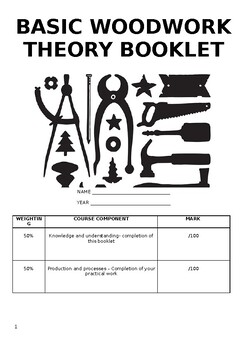 Preview of Woodwork theory booklet