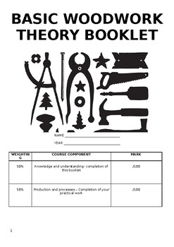 woodwork theory booklet by design and technology help tpt