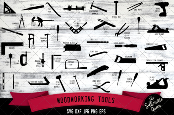 Screw Silhouette Woodworking Tools Clipart Digital Download SVG PNG JPG PDF  Cut Files