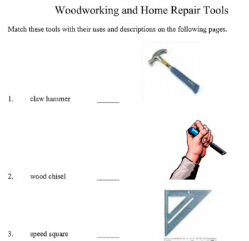 Preview of Woodworking and Home Repair Tool packet