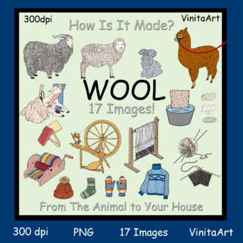 Preview of Wool, How is it made? From the animal to your house, clipart set
