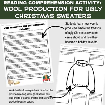 Wool Production For Ugly Christmas Sweaters Reading Comprehension Activity