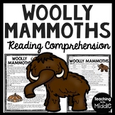 Woolly Mammoths Reading Comprehension Worksheet Paleolithic Age