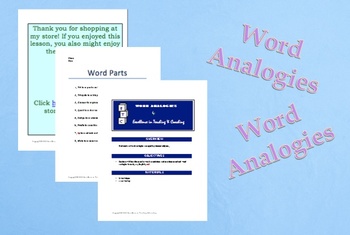 Preview of Word Analogies Centers/Stations