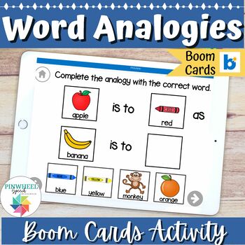 Preview of Word Analogies Critical Thinking Boom Cards™ Speech Therapy Language Activity