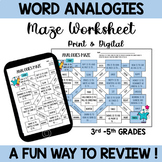 Word Analogies Maze (Print and Digital)