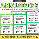Word Analogies Vocabulary Task Cards Grades 2-5