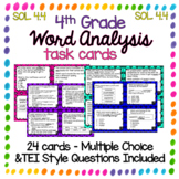 Word Analysis 4th Grade SOL 4.4 Task Cards with Digital Bo
