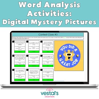 Preview of Word Analysis Activities for Google - Digital Mystery Pictures Bundle