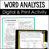 Word Analysis Task Cards (SOL 4.4) Digital and Paper